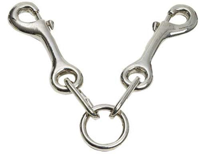 Double Clip Argosy Chain Nickle Plated-HORSE: Leads & Snap Hooks-Ascot Saddlery