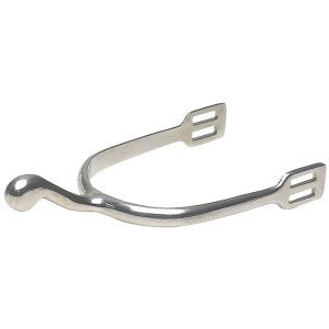 Dressage Spurs Swan Neck Plain Knob Stainless Steel-RIDER: Spurs & Straps-Ascot Saddlery