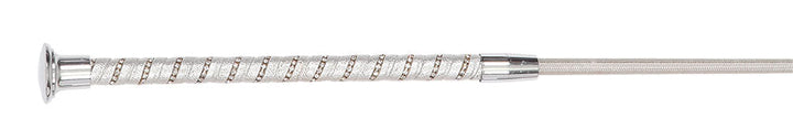 Dressage Whip Bling Wrap 110cm Silver-RIDER: Whips-Ascot Saddlery
