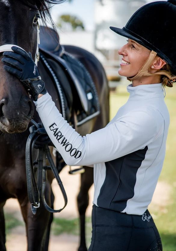 Earlwood Ava Sunshirt Long Sleeve Grey & Black-CLOTHING: Clothing Ladies-Ascot Saddlery