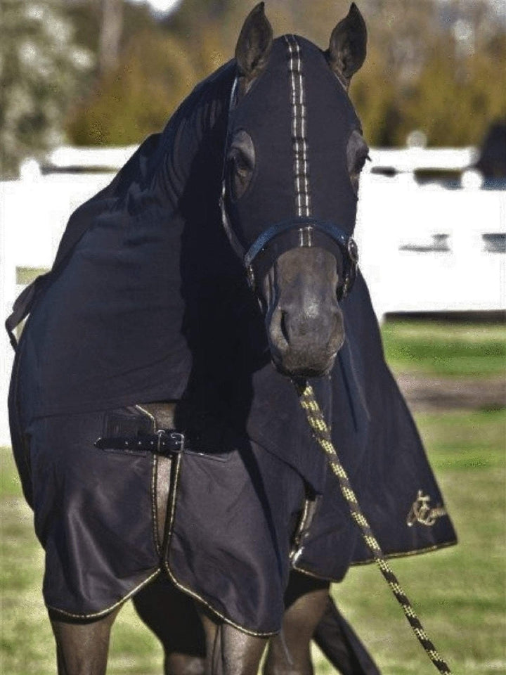 Earlwood Show Rug Black & Gold-RUGS: Summer Rugs, Neck Rugs & Hoods-Ascot Saddlery