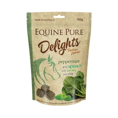 Equine Pure Delights Treat Peppermint Spinach Parsley 500gm-STABLE: Horse Treats & Toys-Ascot Saddlery