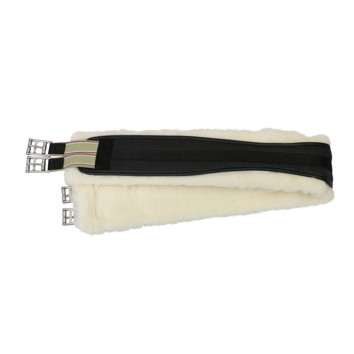 Equiprene Wool Lined Jumping Girth Elastic Black-HORSE: Girths-Ascot Saddlery