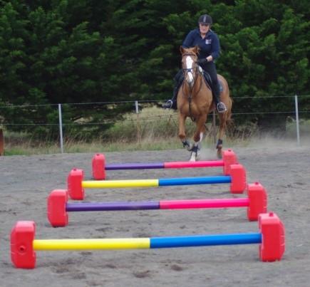 Ferrari Training Cavaletti Jump Set Blue & Yellow-STABLE: Jumps & Markers-Ascot Saddlery
