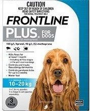 Frontline Plus Dog 10kg-20kg Medium 3 Pack-Dog Wormer & Flea-Ascot Saddlery