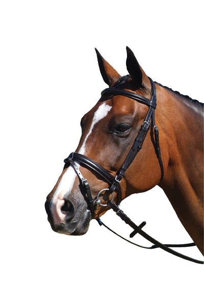 Grainge Bridle Hanoverian Leather Black-HORSE: Bridles-Ascot Saddlery