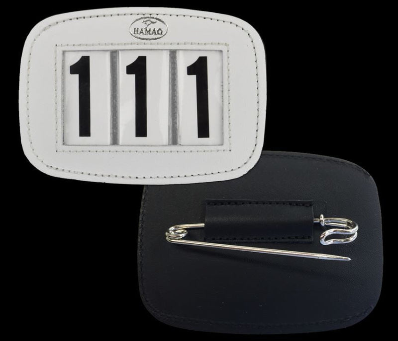 Hamag Number Holder Saddlecloth Leather 3 Digit Pair-HORSE: Number Holders-Ascot Saddlery