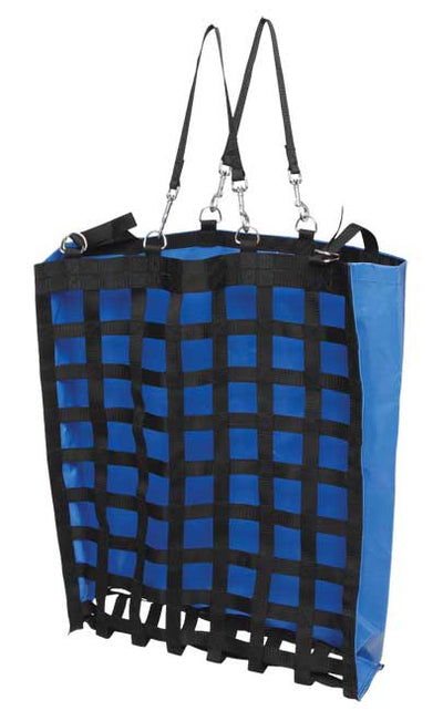 Hay Bag Slow Feeder 67cm X 60cm 14cm Gusset Pvc Blue-STABLE: Feed Bins & Hay Bags-Ascot Saddlery
