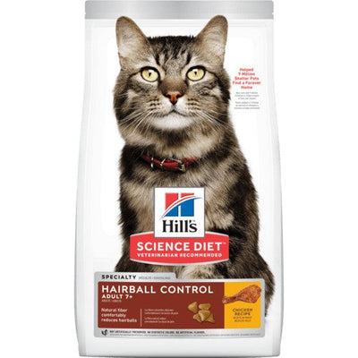 Hills Cat Adult Hairball Control 7+ 4kg-Cat Food & Treats-Ascot Saddlery