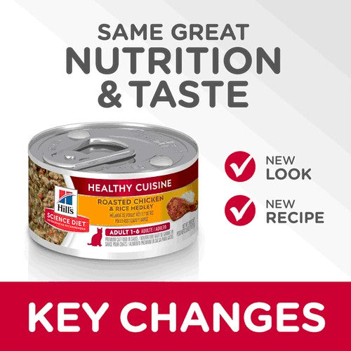 Hills Cat Wet Can Adult Healthy Cuisine Roasted Chicken & Rice 79gm-Cat Food & Treats-Ascot Saddlery