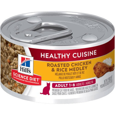 Hills Cat Wet Can Adult Healthy Cuisine Roasted Chicken & Rice 79gm-Cat Food & Treats-Ascot Saddlery