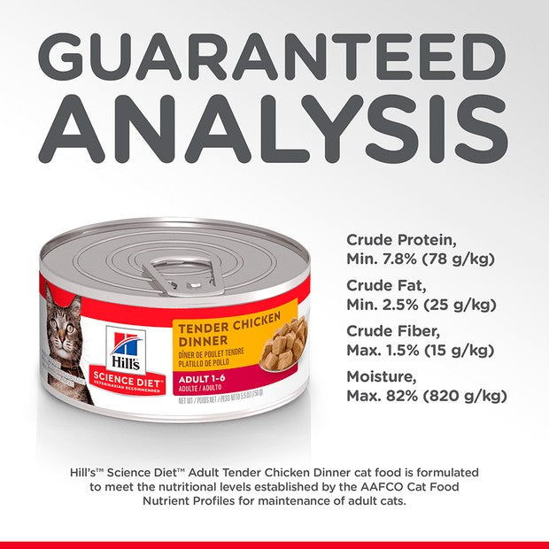 Hills Cat Wet Can Adult Tender Chicken Dinner 156gm-Cat Food & Treats-Ascot Saddlery