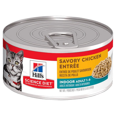 Hills Cat Wet Can Indoor Savory Chicken 156gm-Cat Food & Treats-Ascot Saddlery