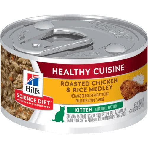 Hills Cat Wet Can Kitten Healthy Cuisine Roasted Chicken & Rice 79gm-Cat Food & Treats-Ascot Saddlery