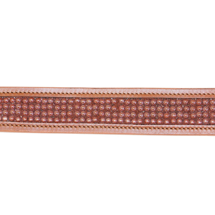 Huntington Rouge Inlay Belt Tan-CLOTHING: Belts-Ascot Saddlery