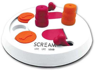 Interactive Dog Flip Puzzle Board Scream 23.2cm X 7.2cm Loud Pink & Orange-Dog Toys-Ascot Saddlery