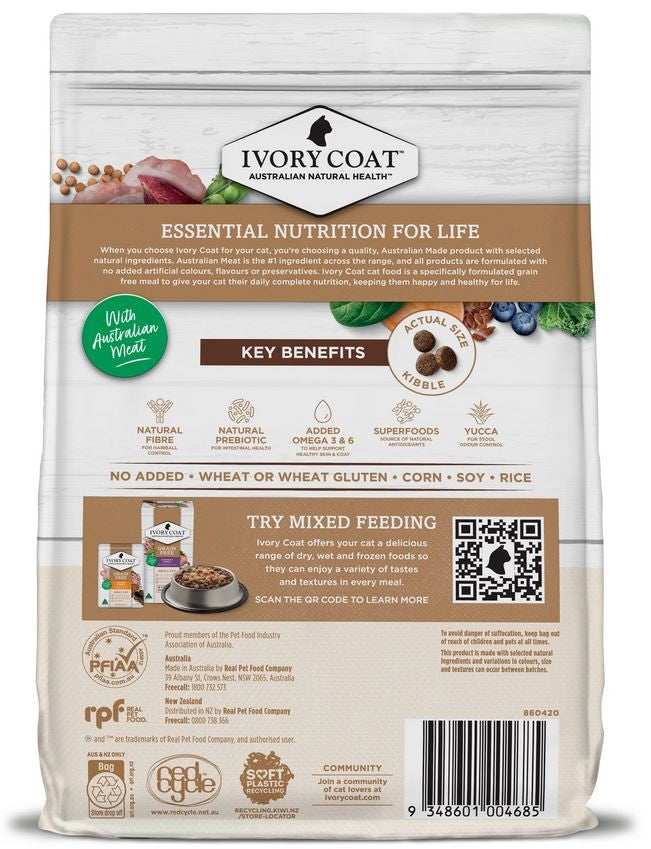 Ivory Coat Cat Grainfree Chicken & Kangaroo 4kg-Cat Food & Treats-Ascot Saddlery