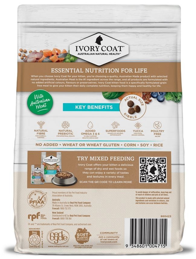 Ivory Coat Cat Grainfree Kitten Oceanfish 2kg-Cat Food & Treats-Ascot Saddlery