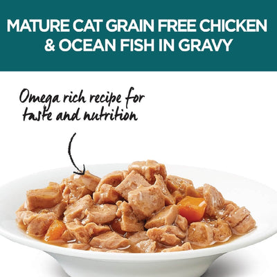 Ivory Coat Cat Wet Grainfree Mature Lite Chicken & Ocean Fish In Gravy Box Of 12-Cat Food & Treats-Ascot Saddlery
