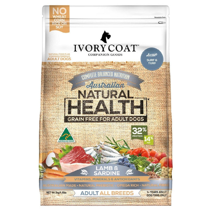 Ivory Coat Dog Grainfree Lamb & Sardine 2kg-Dog Food-Ascot Saddlery