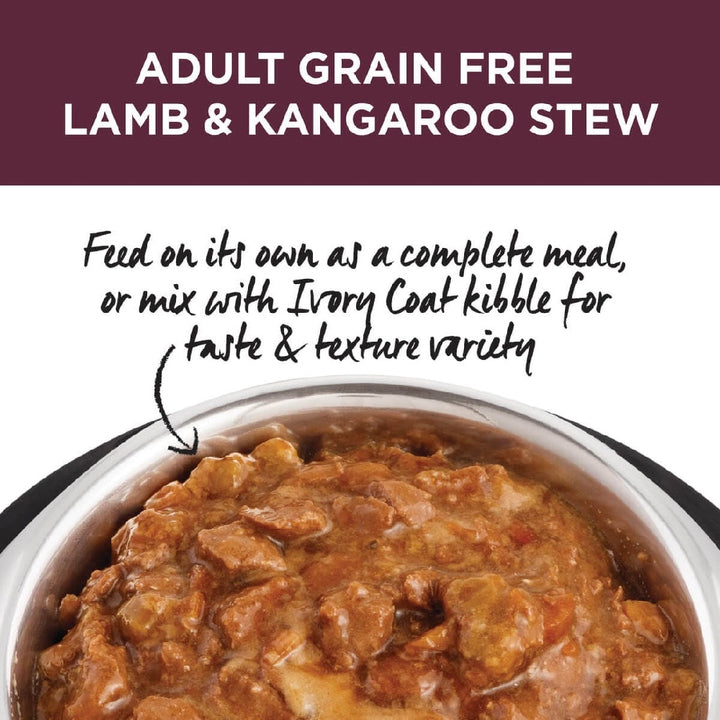 Ivory Coat Dog Wet Can Grainfree Lamb & Kangaroo Stew 400gm-Dog Food-Ascot Saddlery