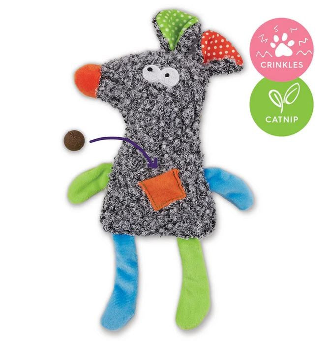 Kazoo Cat Toy Crinkle Mouse-Cat Gyms & Toys-Ascot Saddlery
