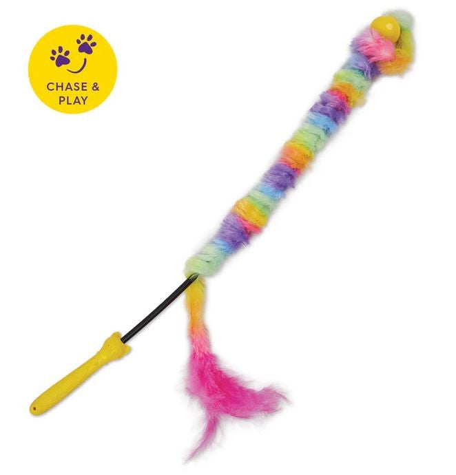 Kazoo Cat Toy Fluffy Rainbow Tail-Cat Gyms & Toys-Ascot Saddlery