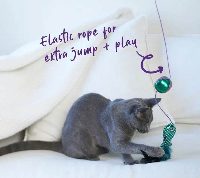 Kazoo Cat Toy Ripple Fish Wand-Cat Gyms & Toys-Ascot Saddlery