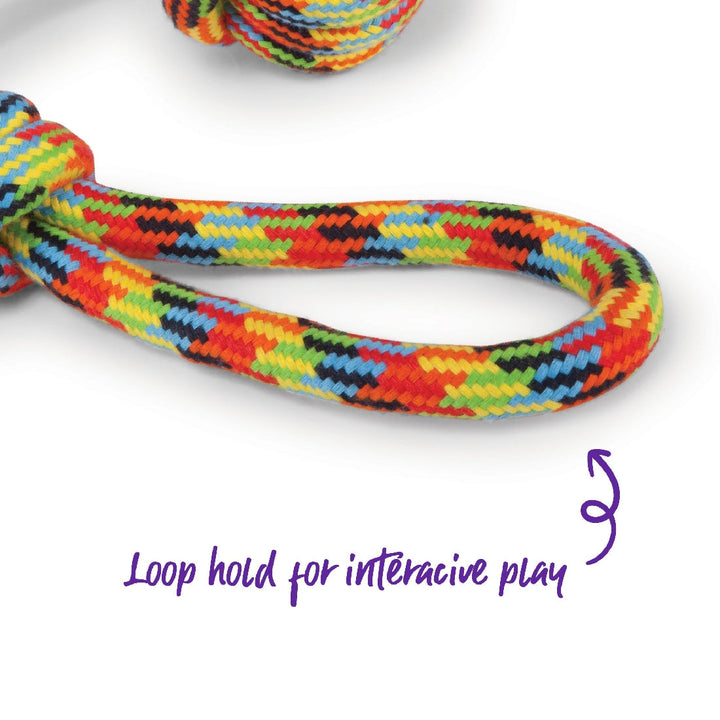 Kazoo Dog Toy Braided Rope Sling Knot Ball-Dog Toys-Ascot Saddlery