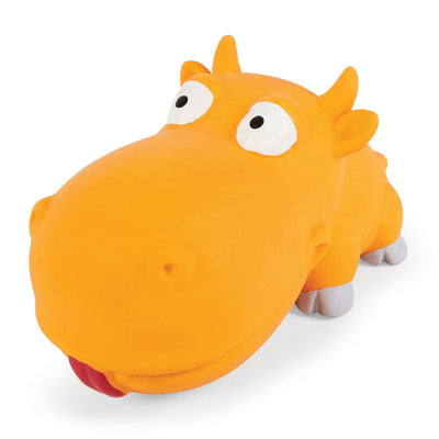 Kazoo Dog Toy Latex Smiling Bull Orange Large-Dog Toys-Ascot Saddlery