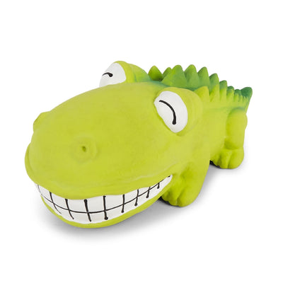 Kazoo Dog Toy Latex Smiling Crocodile Green Small-Dog Toys-Ascot Saddlery