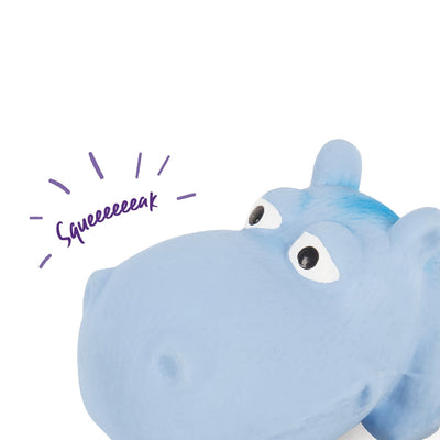 Kazoo Dog Toy Latex Smiling Hippo Blue Medium-Dog Toys-Ascot Saddlery