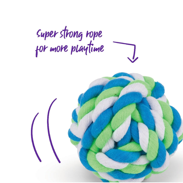 Kazoo Dog Toy Twisted Rope Knot Ball-Dog Toys-Ascot Saddlery