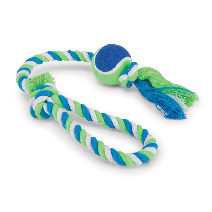 Kazoo Dog Toy Twisted Rope Sling Tennis Ball-Dog Toys-Ascot Saddlery