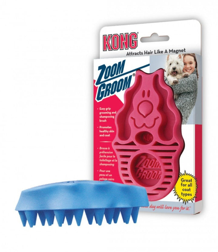 Kong Zoom Groom Raspberry-Dog Grooming & Coat Care-Ascot Saddlery
