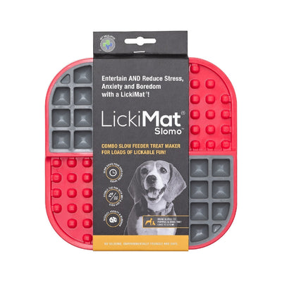 Lickimat Slomo Wet And Dry Double Slow Food Red-Dog Accessories-Ascot Saddlery