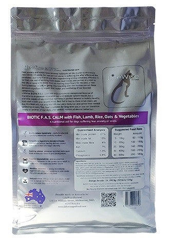 Lifewise Dog Biotic Fas Calm Fish Lamb Rice Oats & Vegetables 2.5kg-Dog Food-Ascot Saddlery