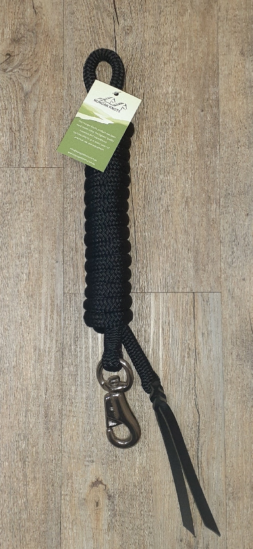 Nungar Lead Cast Bull Clip 12mm 12ft Black-HORSE: Lungeing & Schooling-Ascot Saddlery