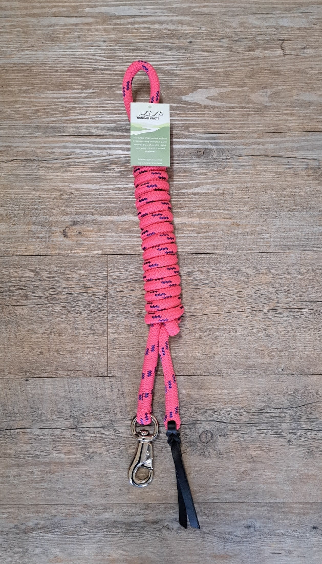 Nungar Lead Cast Bull Clip 12mm 12ft Pink & Purple-HORSE: Lungeing & Schooling-Ascot Saddlery