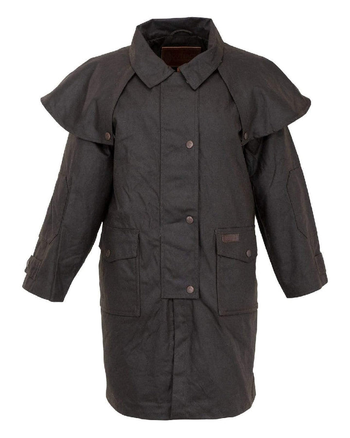 Outback Childs Oilskin Coat Brown-CLOTHING: Oilskins-Ascot Saddlery