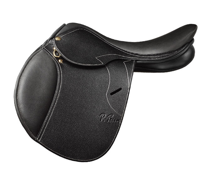 Pessoa Genx Rodrigo Junior Jumping Saddle Black-SADDLES: Jumping Saddles-Ascot Saddlery