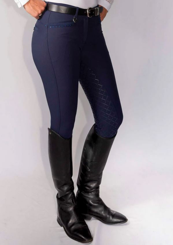 Peter Williams Cambridge Breeches Navy Ladies-CLOTHING: Jodhpurs & Breeches Ladies-Ascot Saddlery
