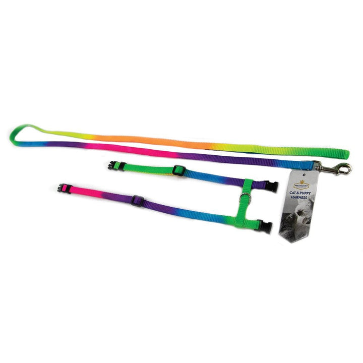 Prestige Cat Harness & Leash Rainbow 3/8" Adjustable-Cat Accessories-Ascot Saddlery