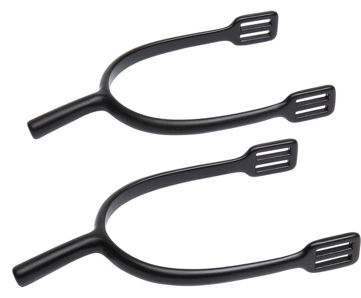 Prince Of Wales Rose Matt Black Spurs 35mm-RIDER: Spurs & Straps-Ascot Saddlery