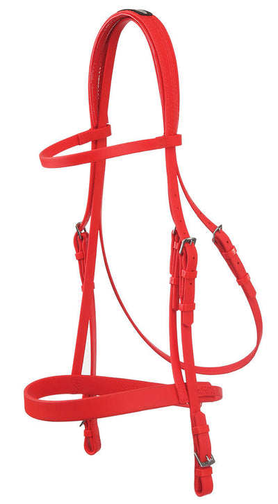 Pvc Epsom Bridle & Cavesson Red-HORSE: Racing & PVC-Ascot Saddlery
