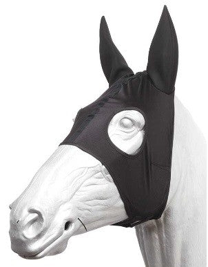 Race Hood Lycra Neoprene Ears No Cup Black-HORSE: Racing & PVC-Ascot Saddlery