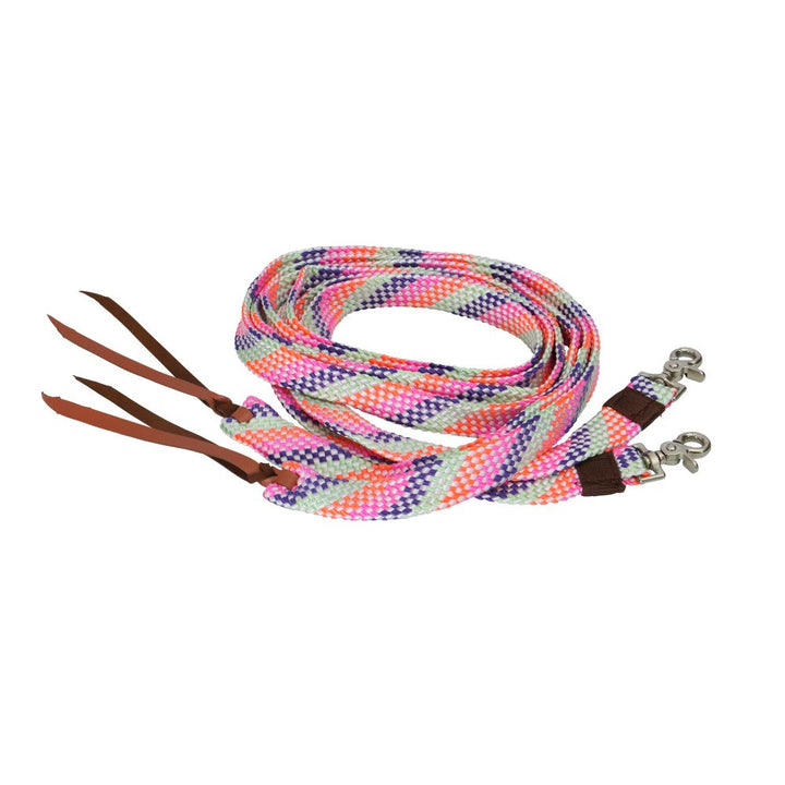Reins Vivid Split 2.4 Rainbow-HORSE: Stock & Western-Ascot Saddlery