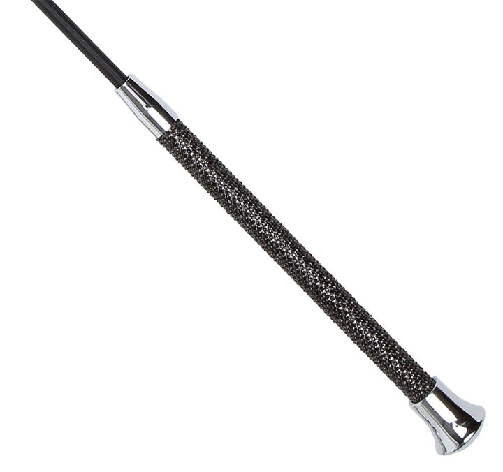 Riding Crop Bling 65cm Black-RIDER: Whips-Ascot Saddlery