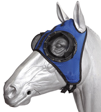 Rogues Hood Airlite Adjustable Mesh Eye Blue (by Order)-HORSE: Racing & PVC-Ascot Saddlery