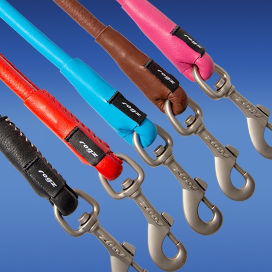 Rogz Dog Leash Leather Red-Dog Collars & Leads-Ascot Saddlery